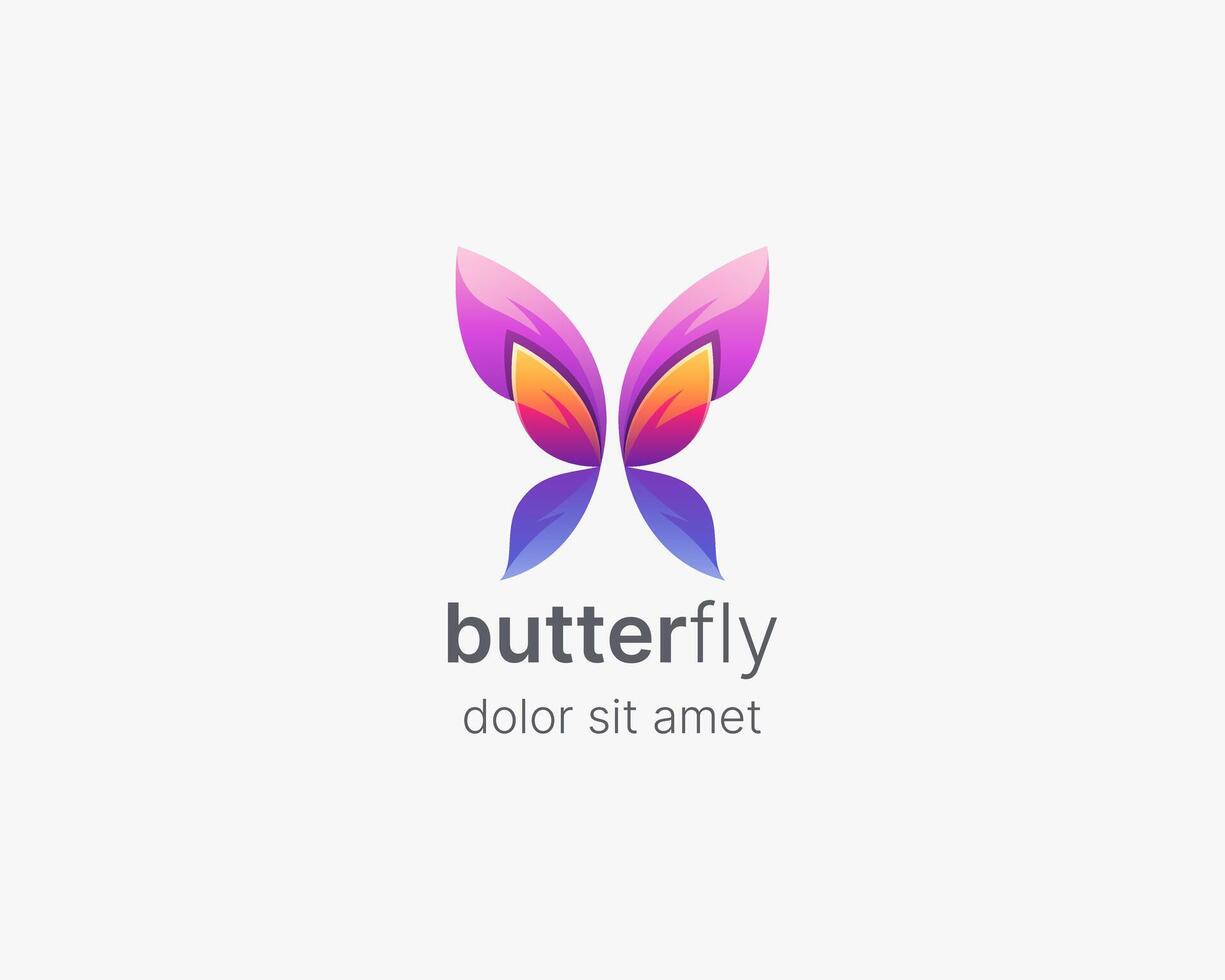 Creative colorful butterfly logo template vector