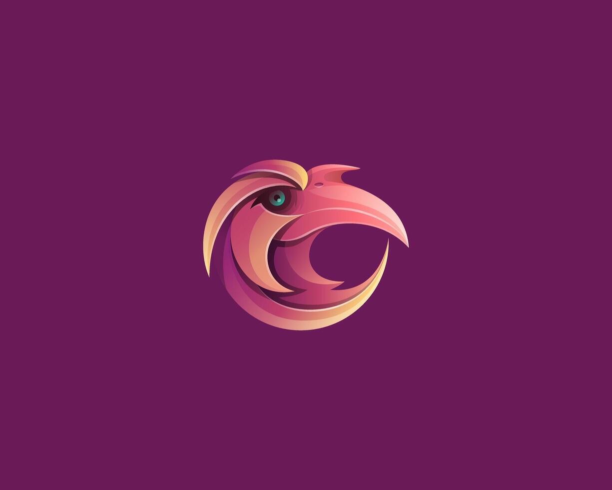 Abstract colorful indian bird logo vector
