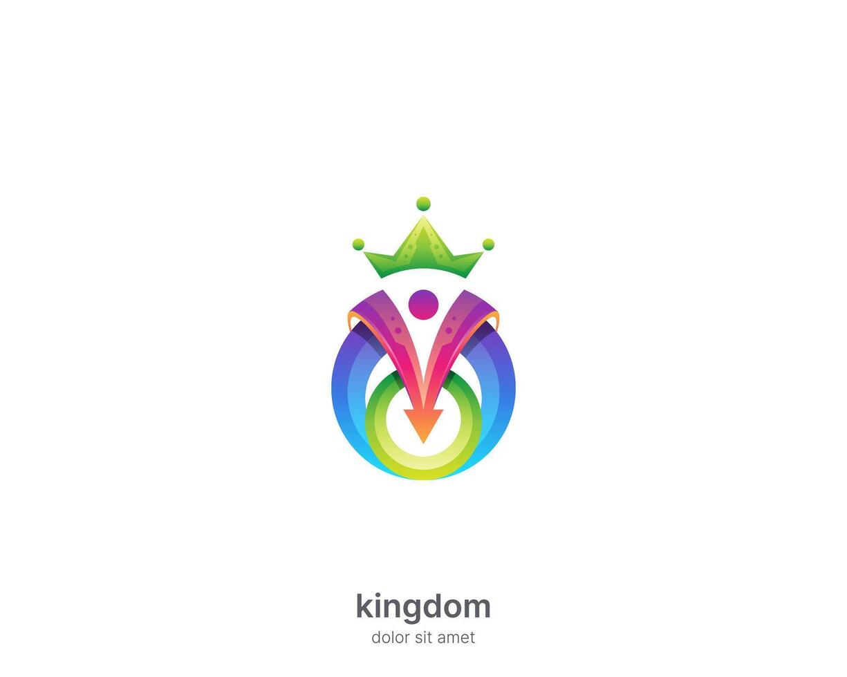 Abstract creative colorful crown logo vector