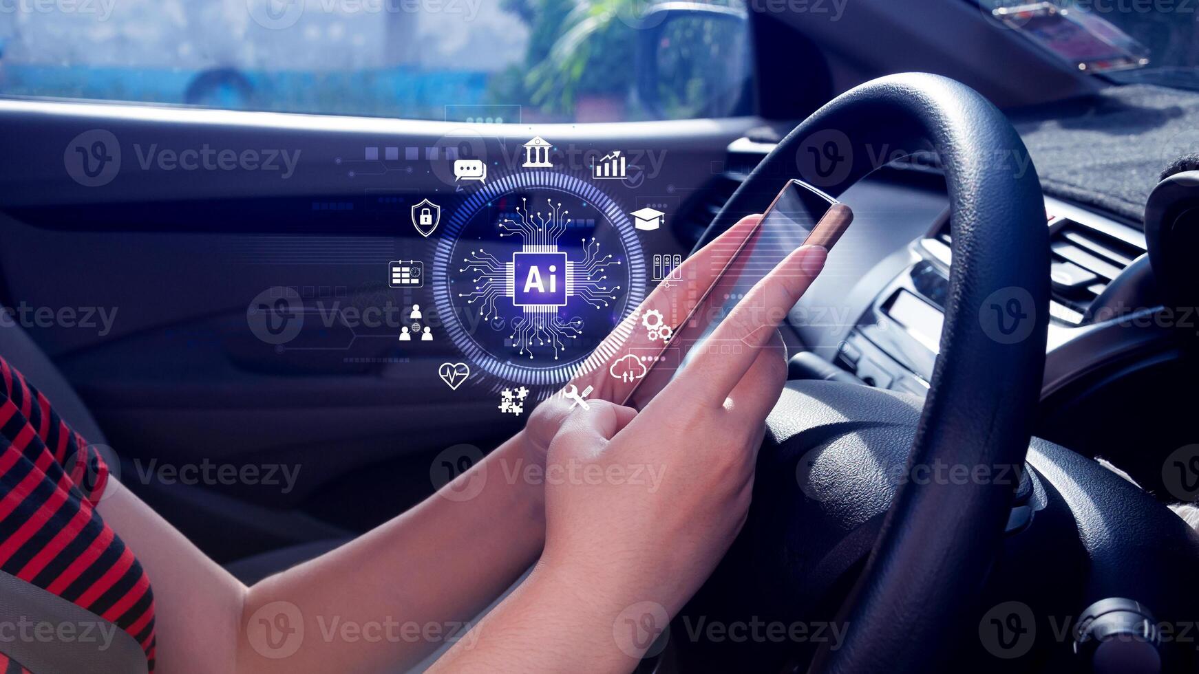 AI Artificial intelligence for business concept. AI brain processors in the concept of AI engineering, Innovative technology Machine learning. photo