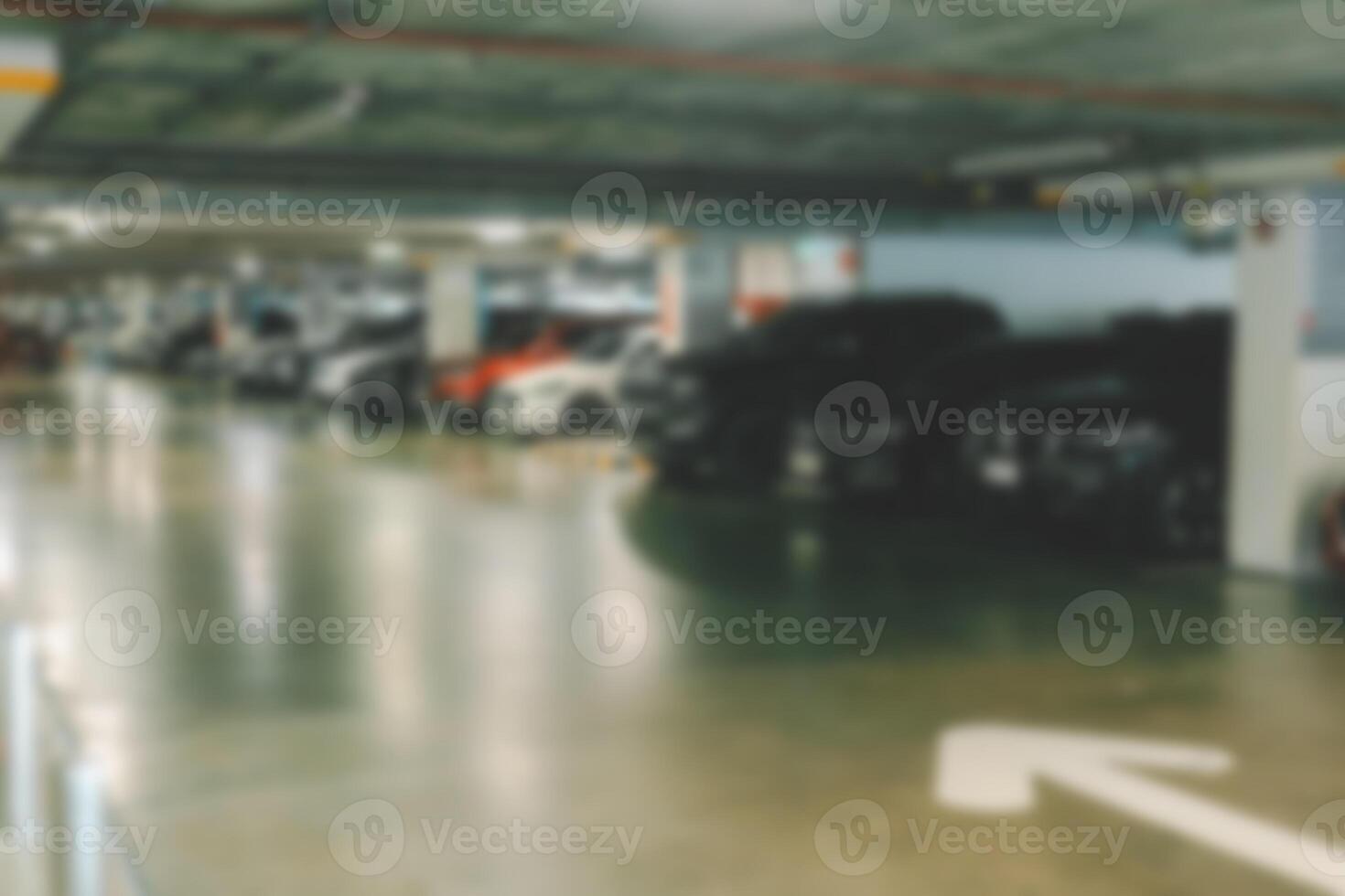 Abstract blurred of car parking area background. Blurred images of parking area. photo