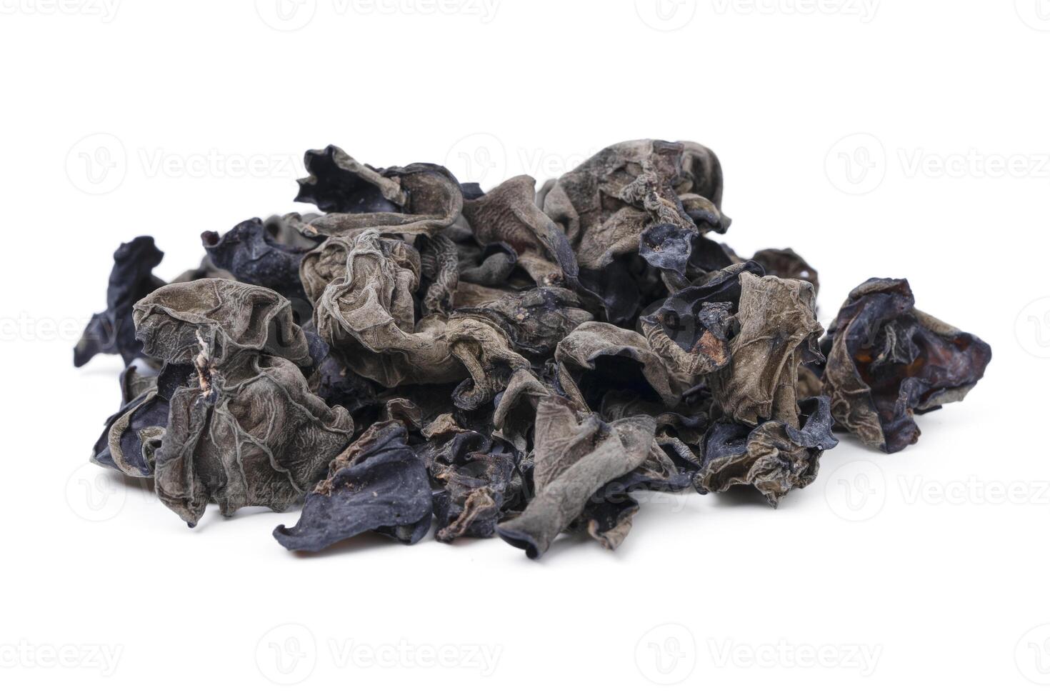 Black fungus or ear mushroom on white background. photo