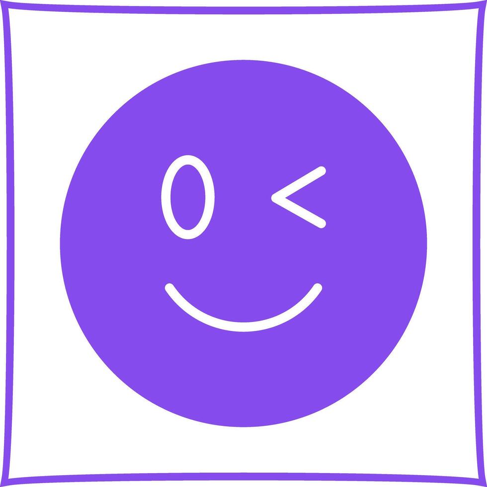 Winking Face Icon Design vector