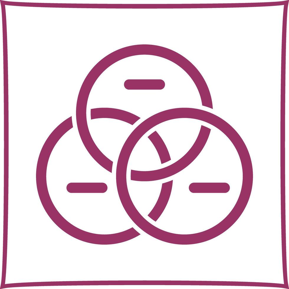 Venn Diagram Icon Design vector