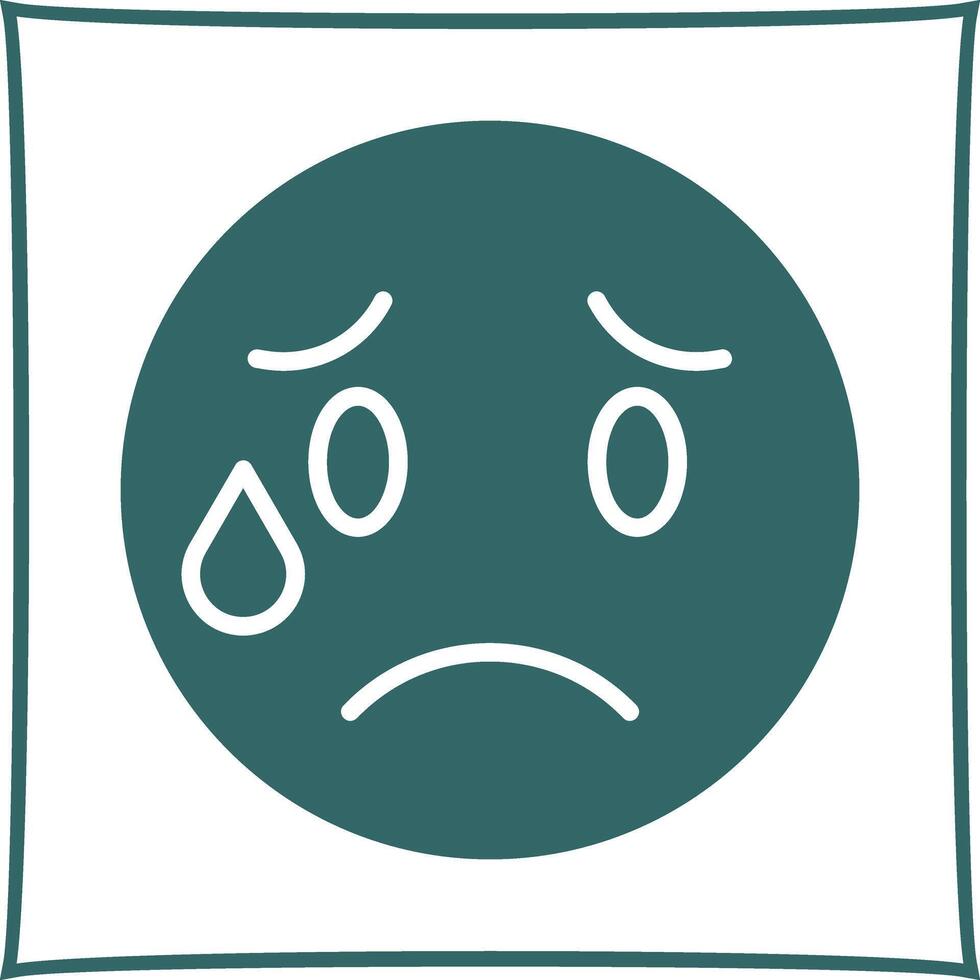 Crying Face Icon Design vector