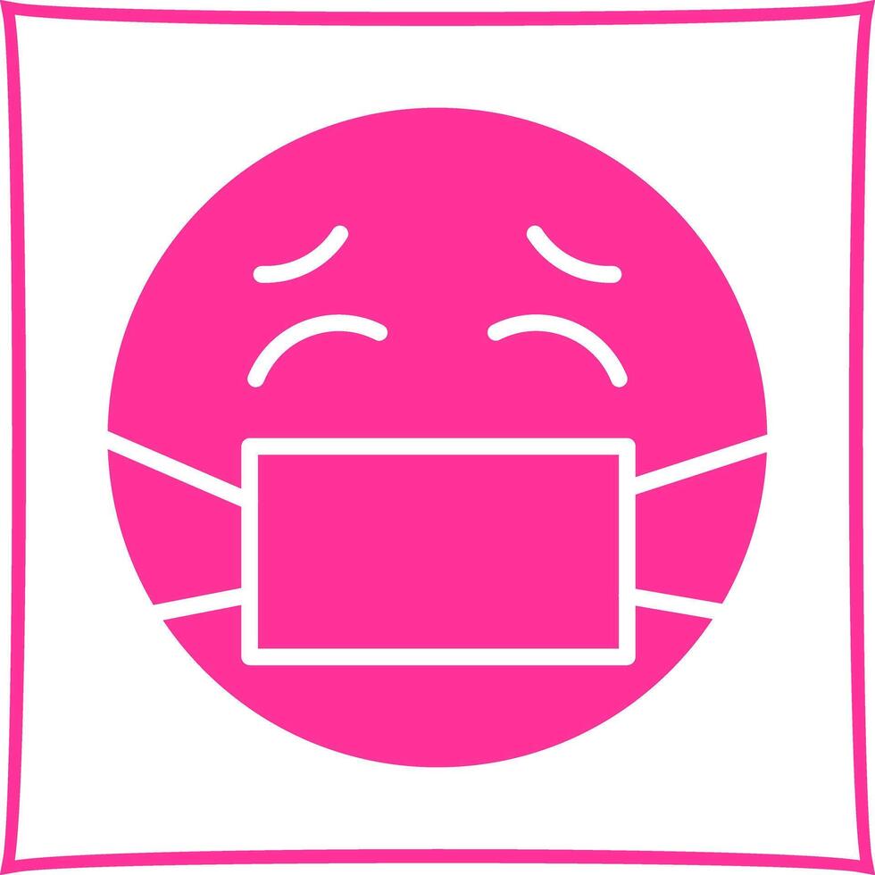 Face with Medical Mask Icon Design vector