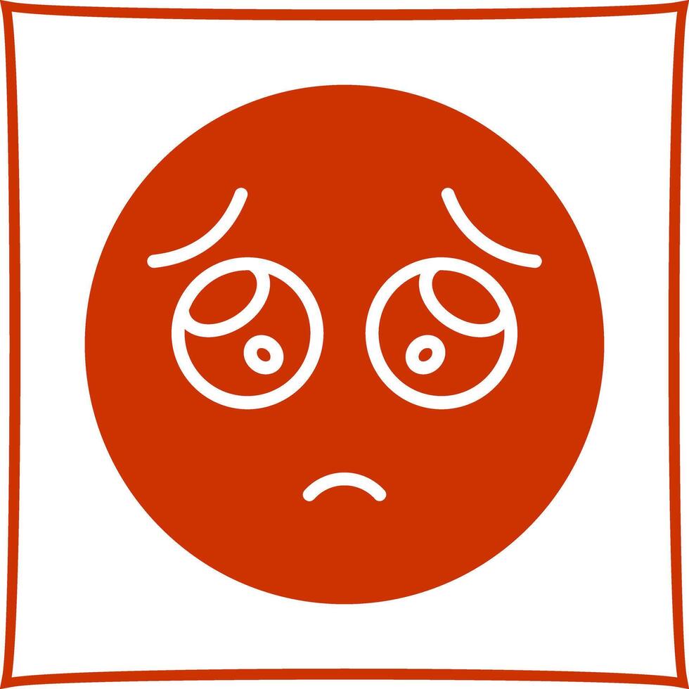 Pleading Face Icon Design vector