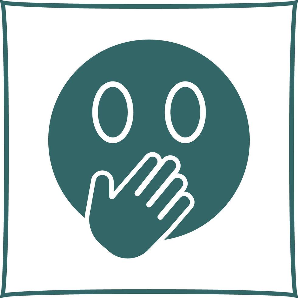 Face with Hand Over Mouth Icon Design vector