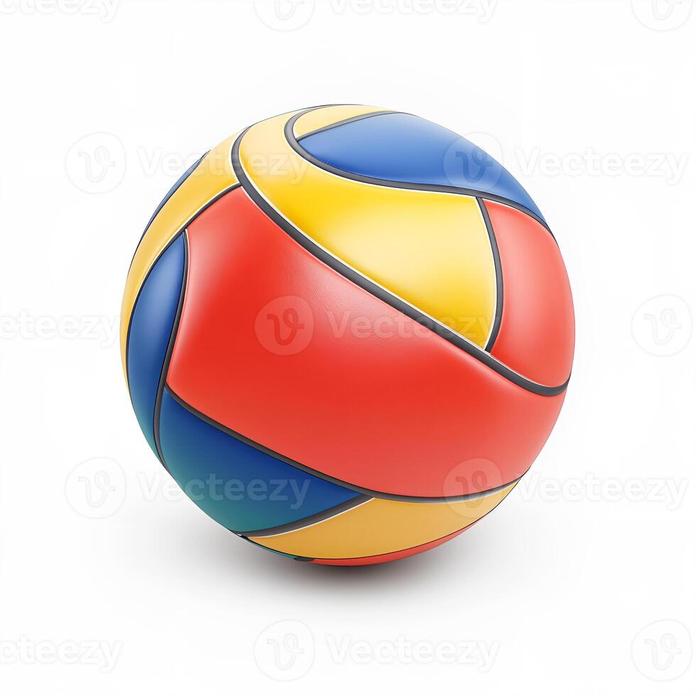 View of a colorful volleyball on a white background photo