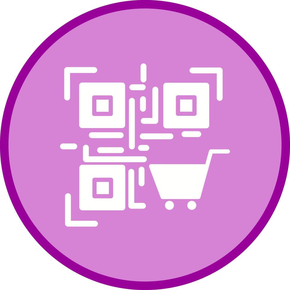 QR Code Shopping Icon Design vector