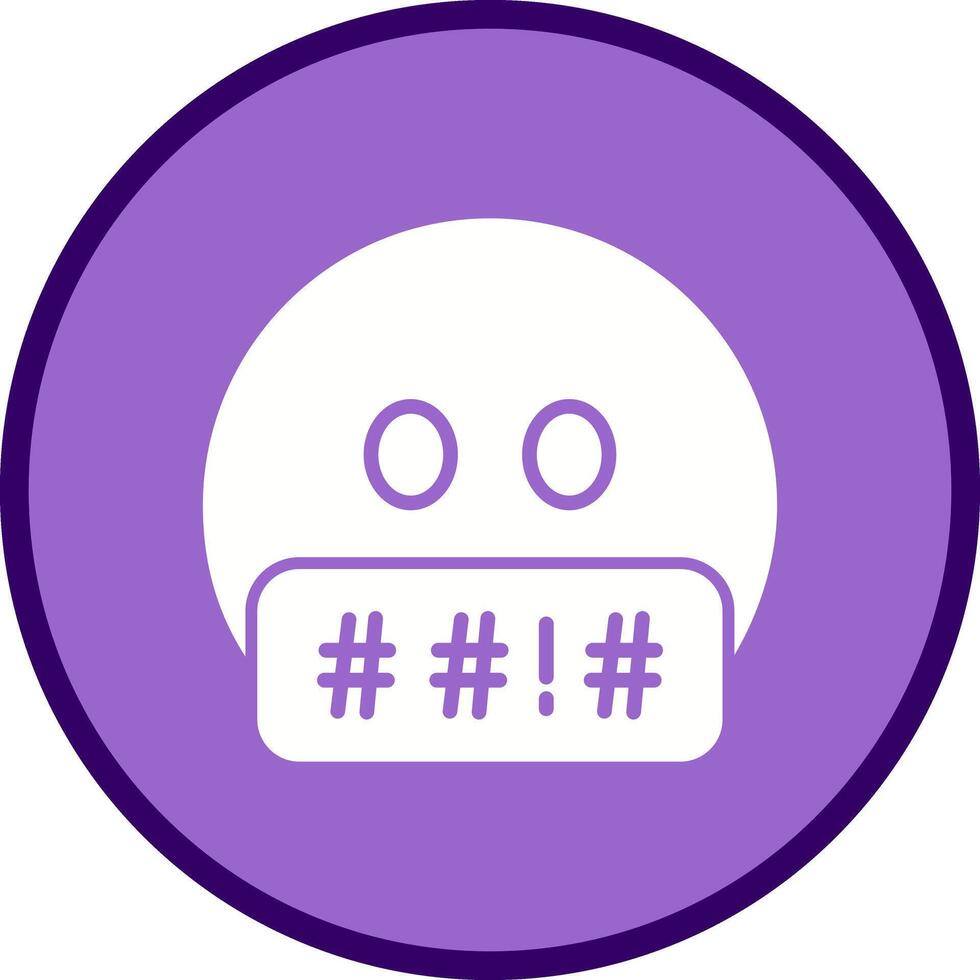 Face with Symbols on Mouth Icon Design vector