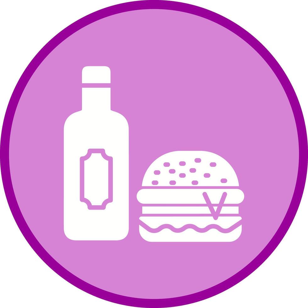 Wine and Food Pairing Icon Design vector