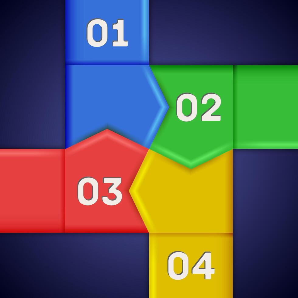 Infographics with square of numbered pointers vector