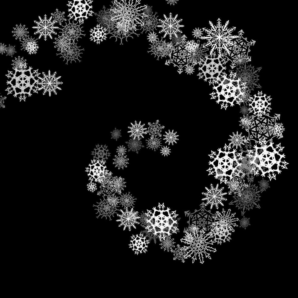 Snowflakes spiral in the darkness vector