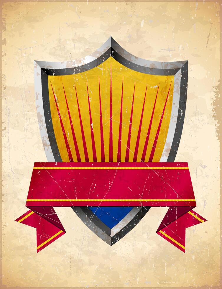 Card with blank shield label vector