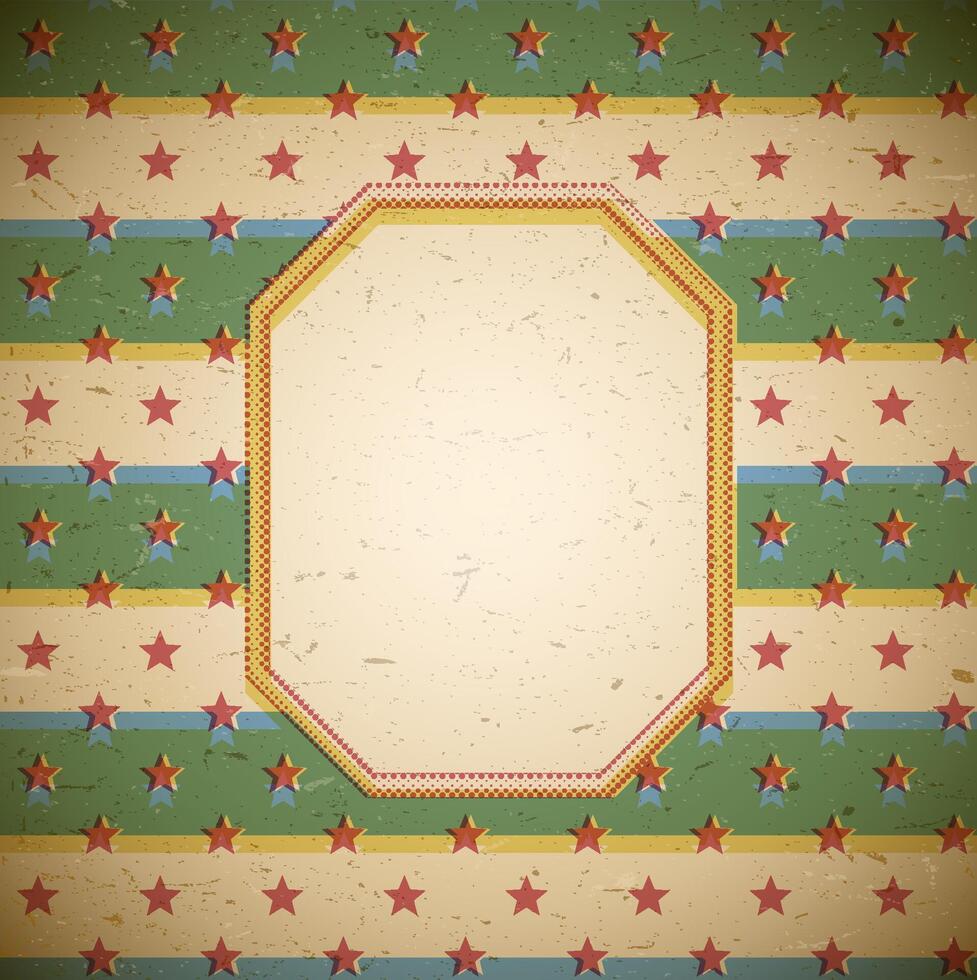 Retro frame with stars vector