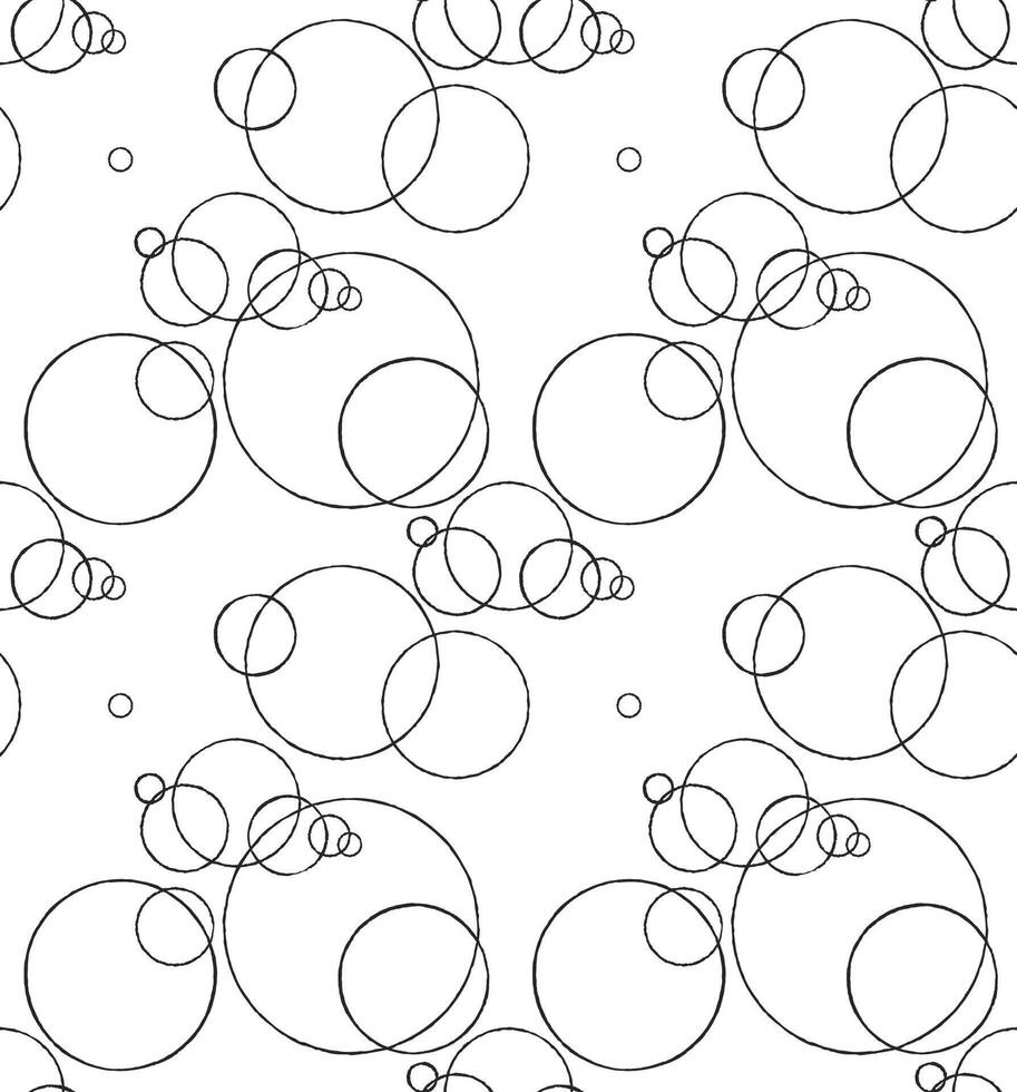 Seamless pattern with ink circles drawing vector