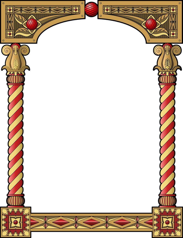 Traditional column frame vector