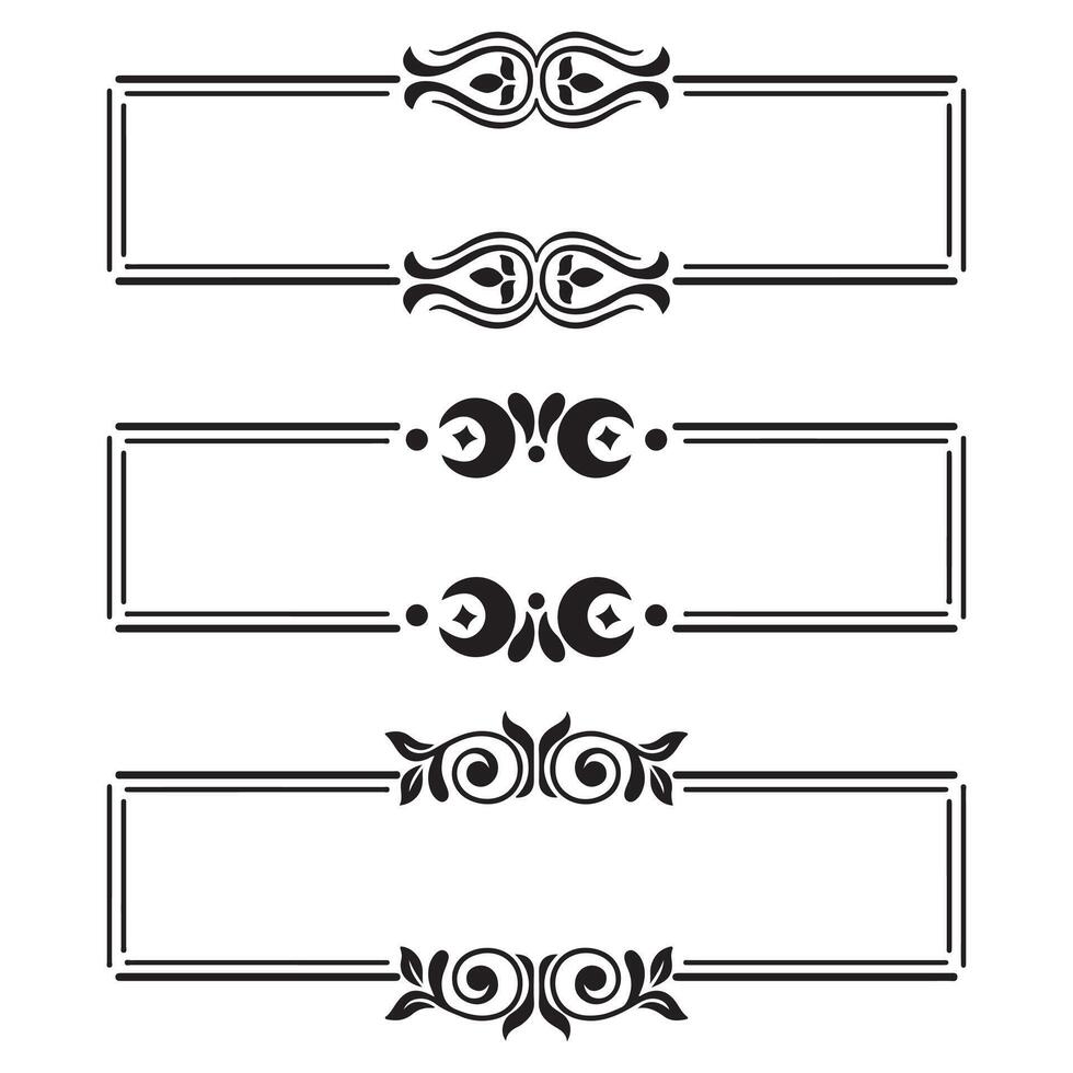 Set of decorative elements for design. illustration. Black and white. vector