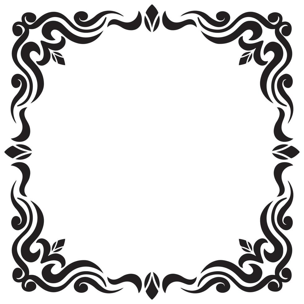 Border frame line deco art simple line corner calligraphic vector