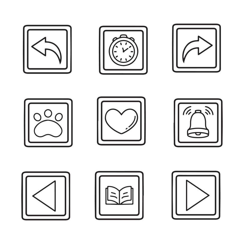 media player icons set, line design, illustration eps10 graphic vector