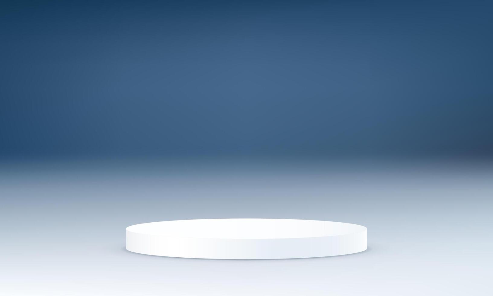 Gray and blue background 3d with white podium. 3D abstract studio room with pedestal podium. Space for selling products on the website. illustration. vector