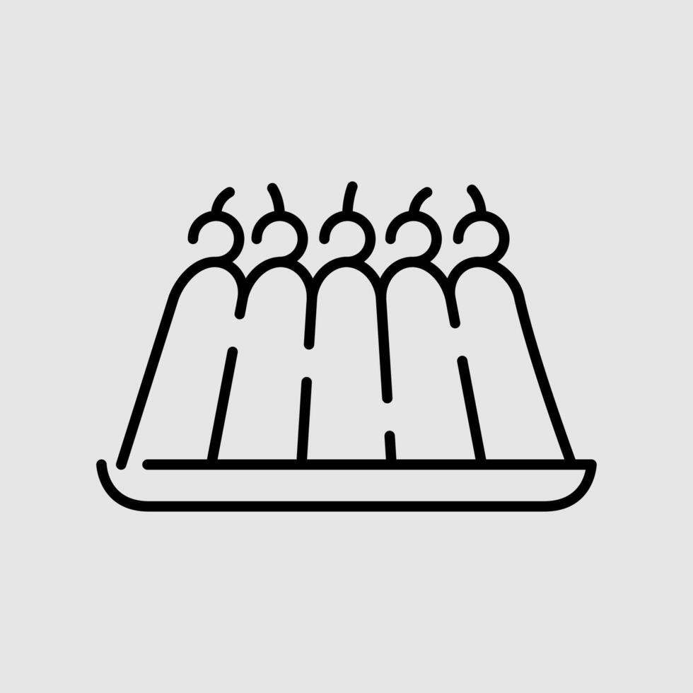 Pudding Cake Birthday Icon vector