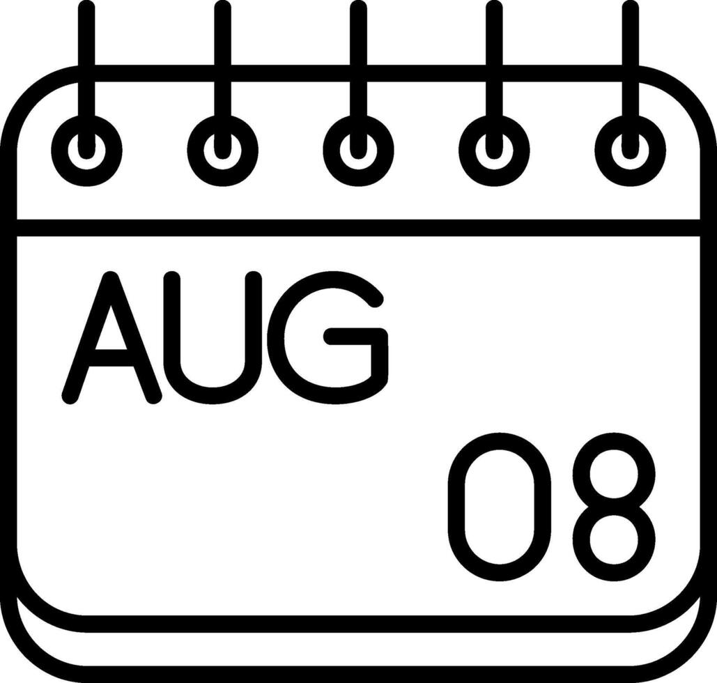 August Colorful Icon vector