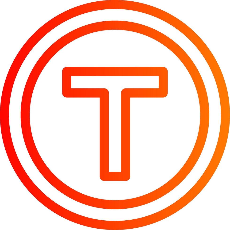 T Junction Colorful Icon vector