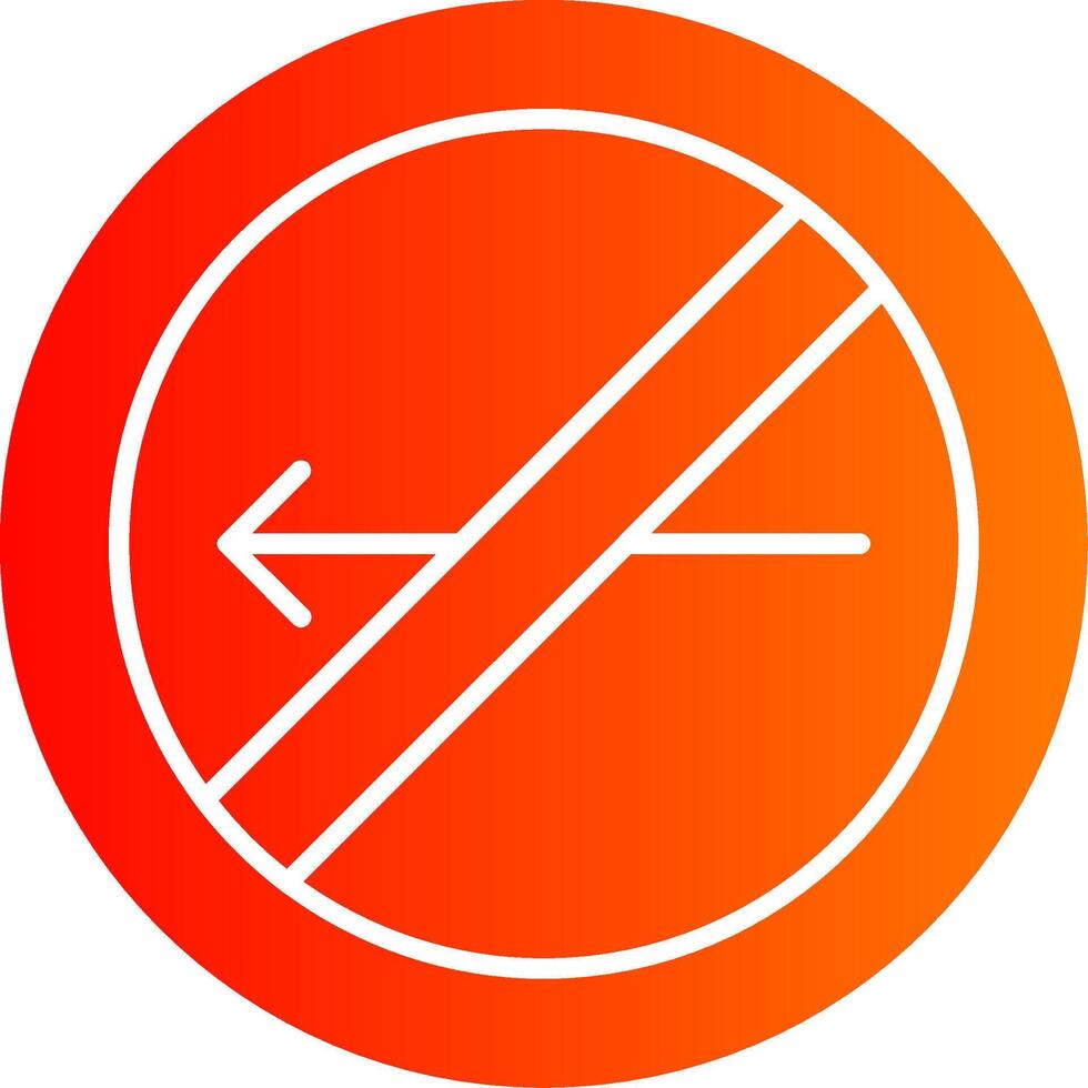 No Turn Left Colorful Icon vector