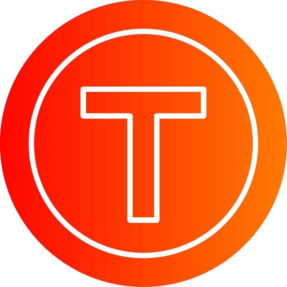 T Junction Colorful Icon vector