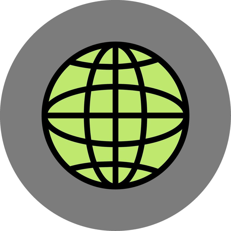 Earth Grid Colorful Icon vector