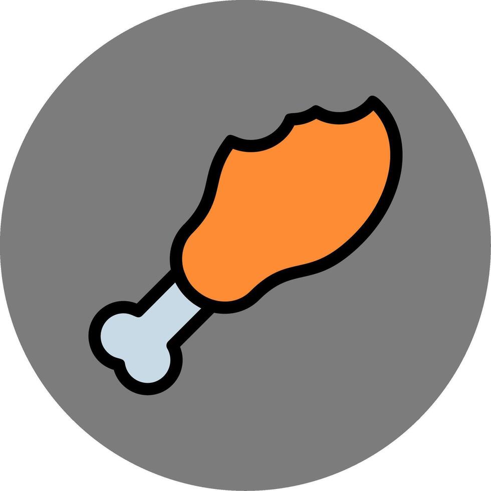 Chicken Leg Colorful Icon vector