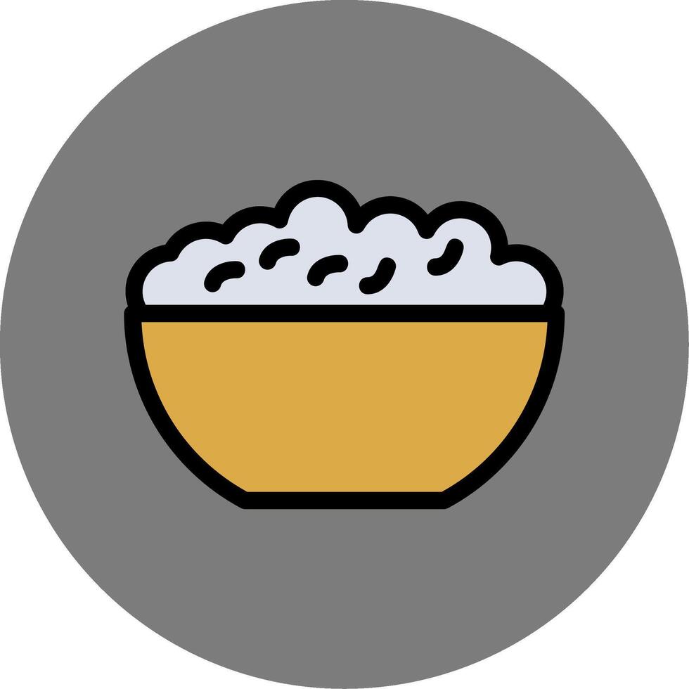 Rice Bowl Colorful Icon vector
