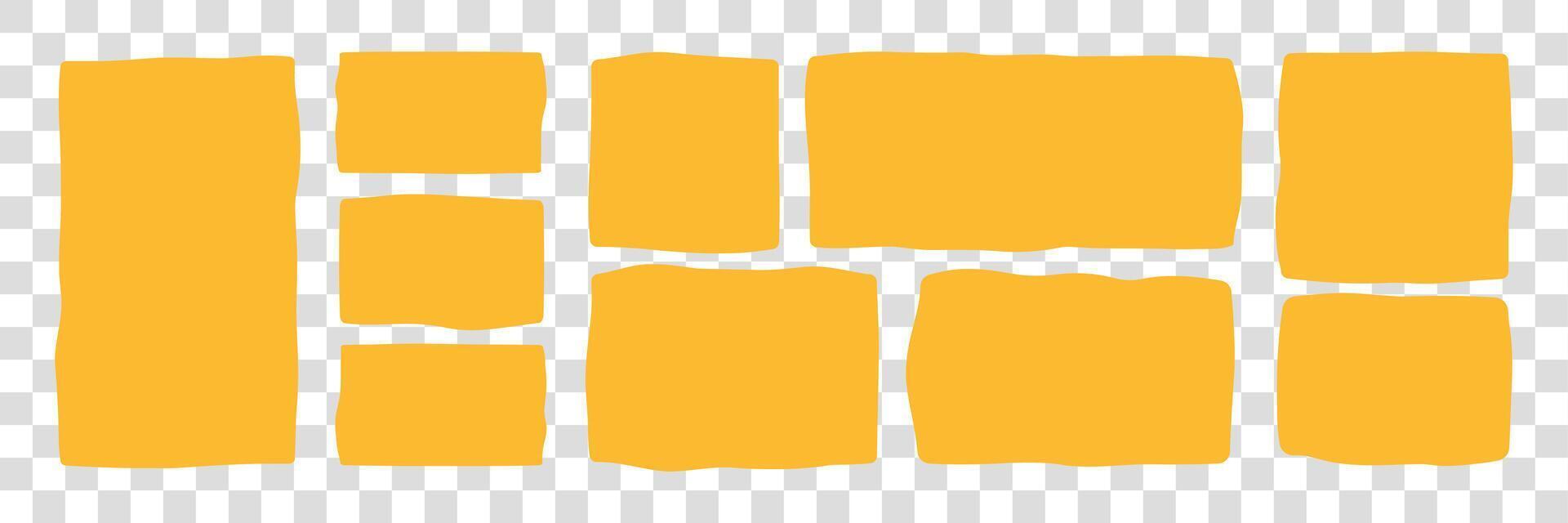 Set of abstract rectangle frames with wiggly borders. Variorse Shapes with zigzag edge vector