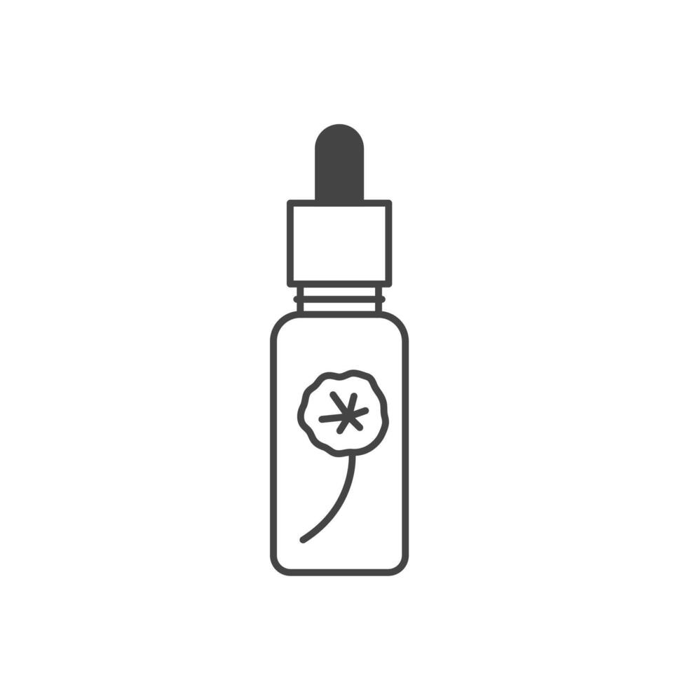 Gotu Kola Extract Bottle. Line icon on white background. vector