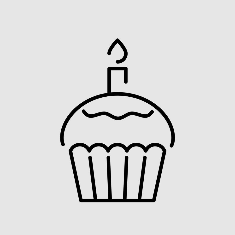 Cupcake Birthday Icon vector