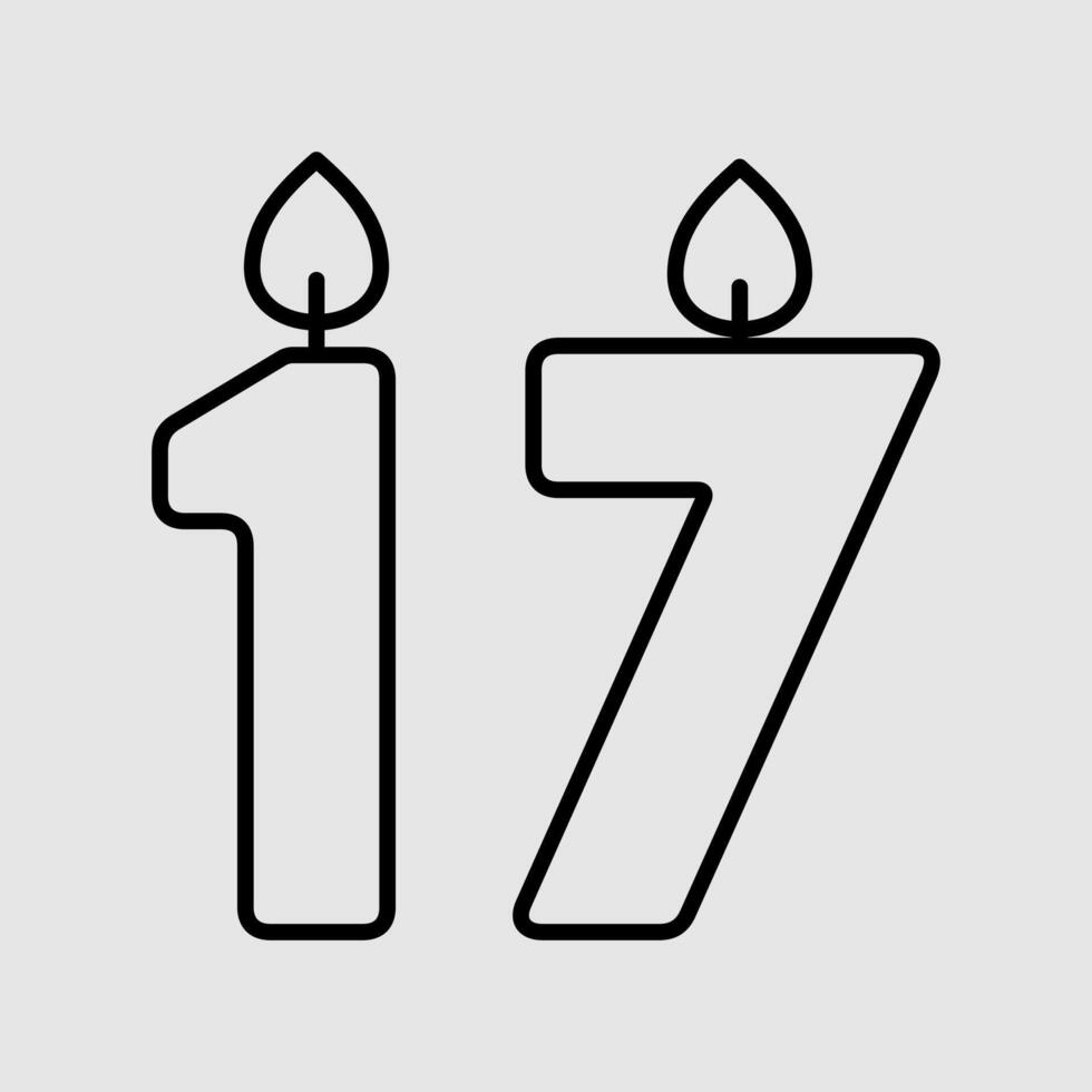 Candles Cake Birthday Icon vector