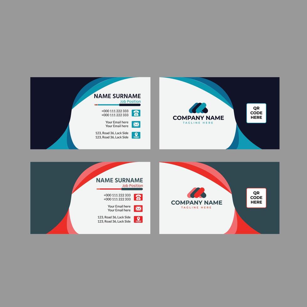 Professional and Minimalist Business Card Design, free 2 pack business card template download vector