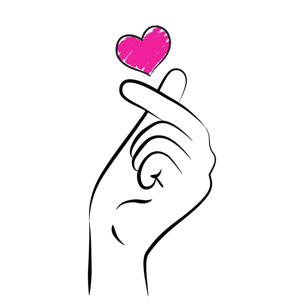Hand holding a pink heart illustration vector