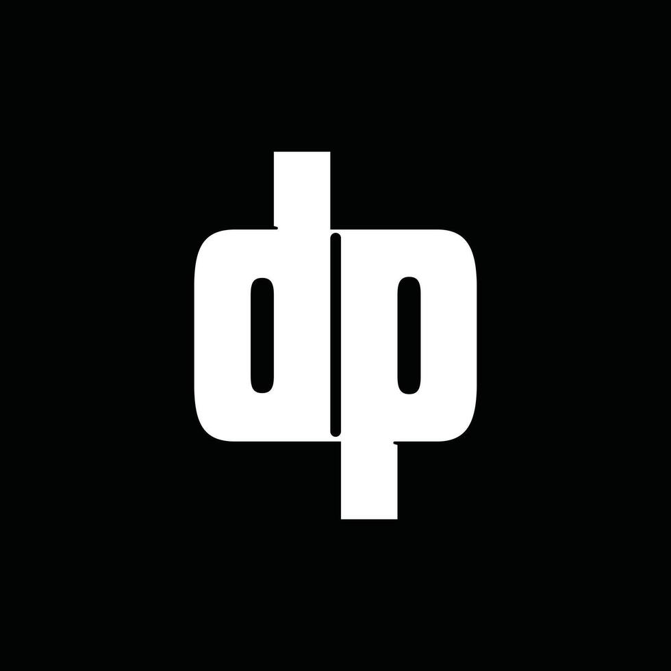 Creative modern initial dp pd logo on a black backround vector