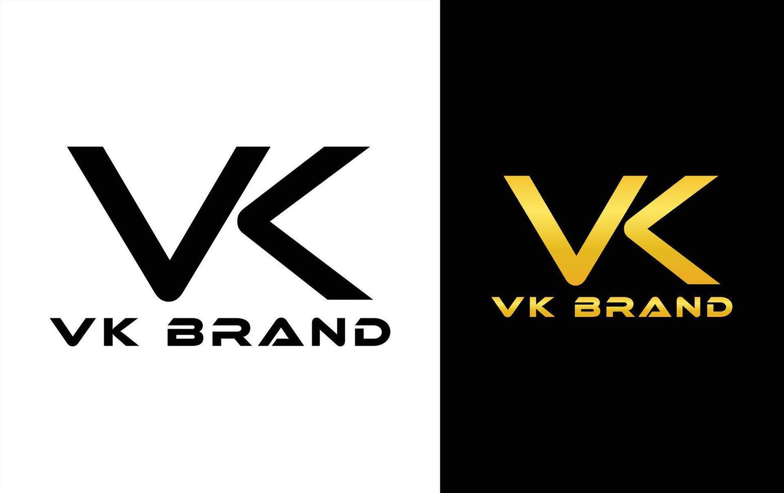 Unique VK letter logo Icon template vector