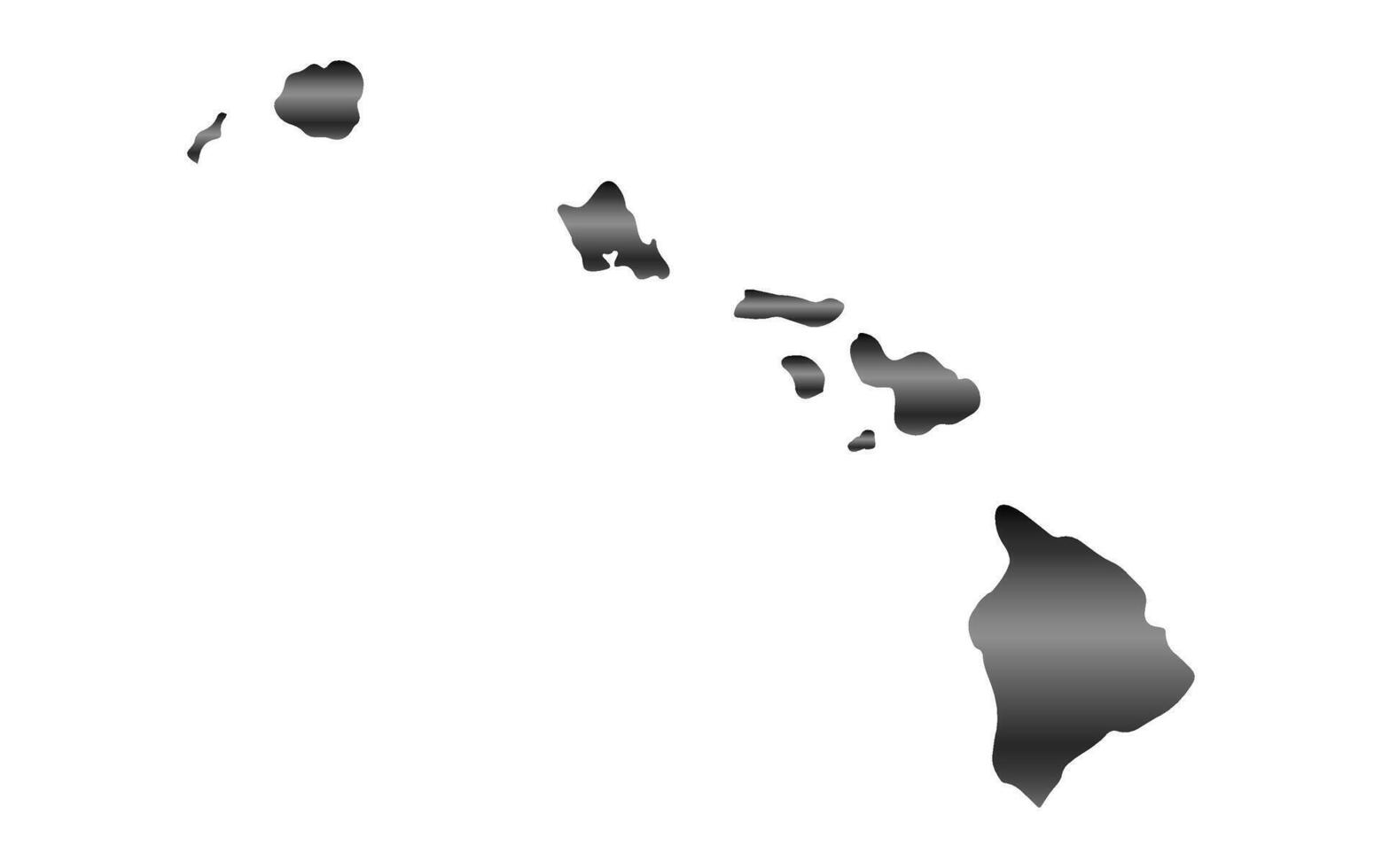 Hawaiian island map the state of United States of America - Hawaiian island map black and white vector