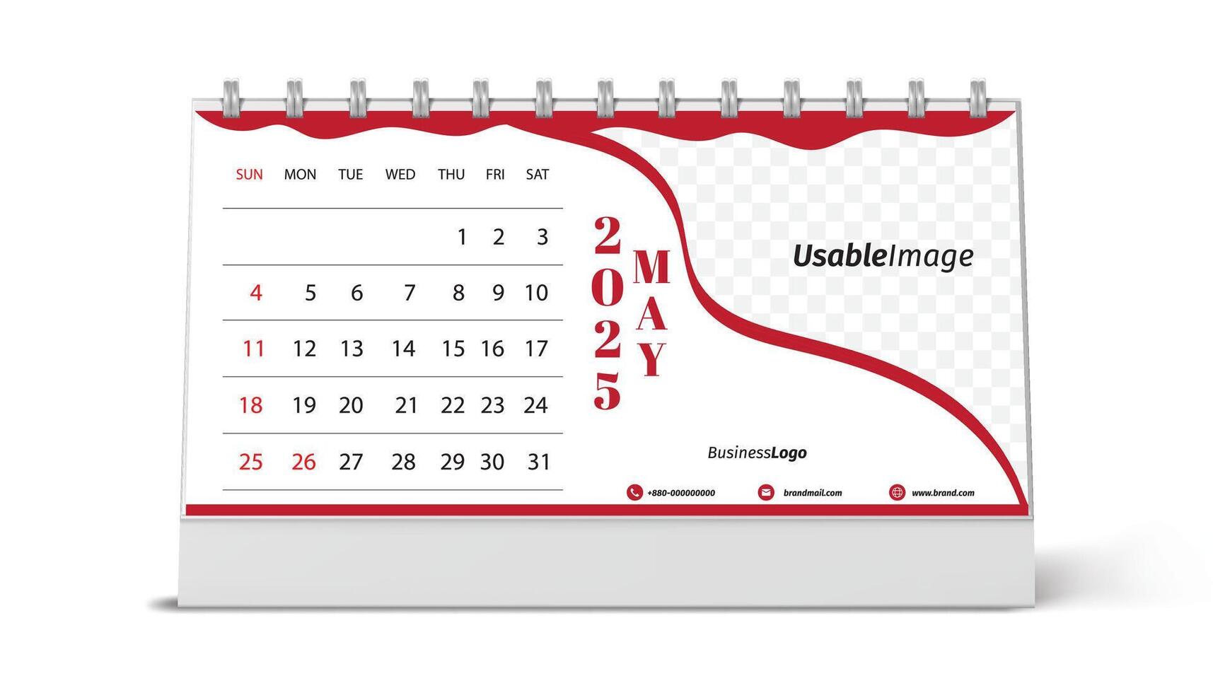 May Calendar 2025 Calendar Premium Template vector
