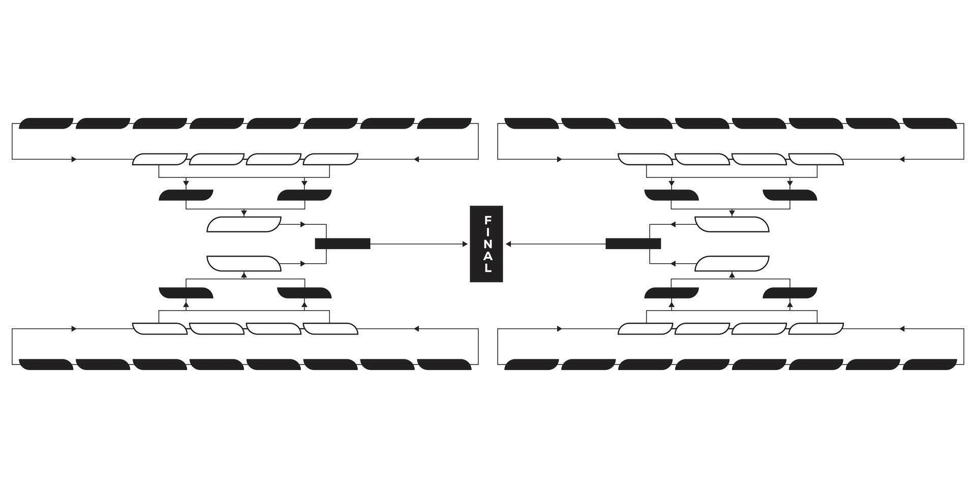 Tournament bracket blank sports championship table template vector