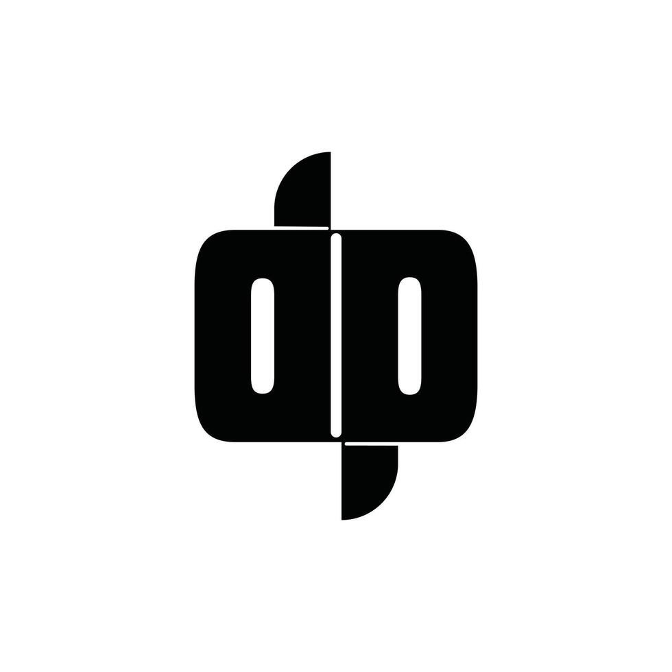 DP monogram logo design letter text name symbol vector