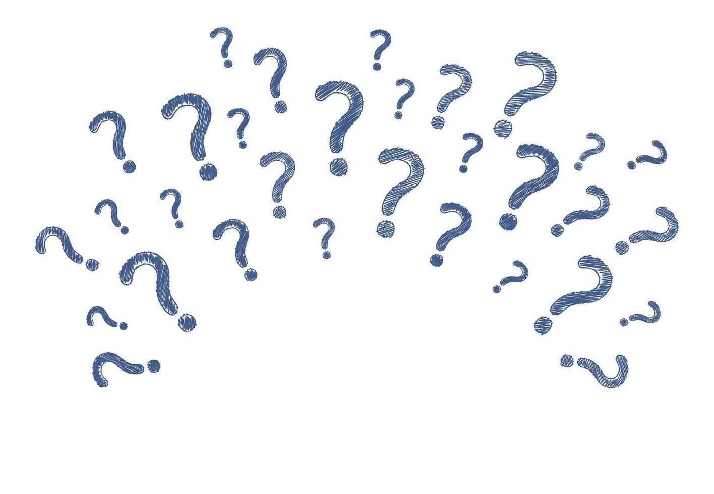 Hand Drawn Question Mark Doodle Symbol Background Illustration vector