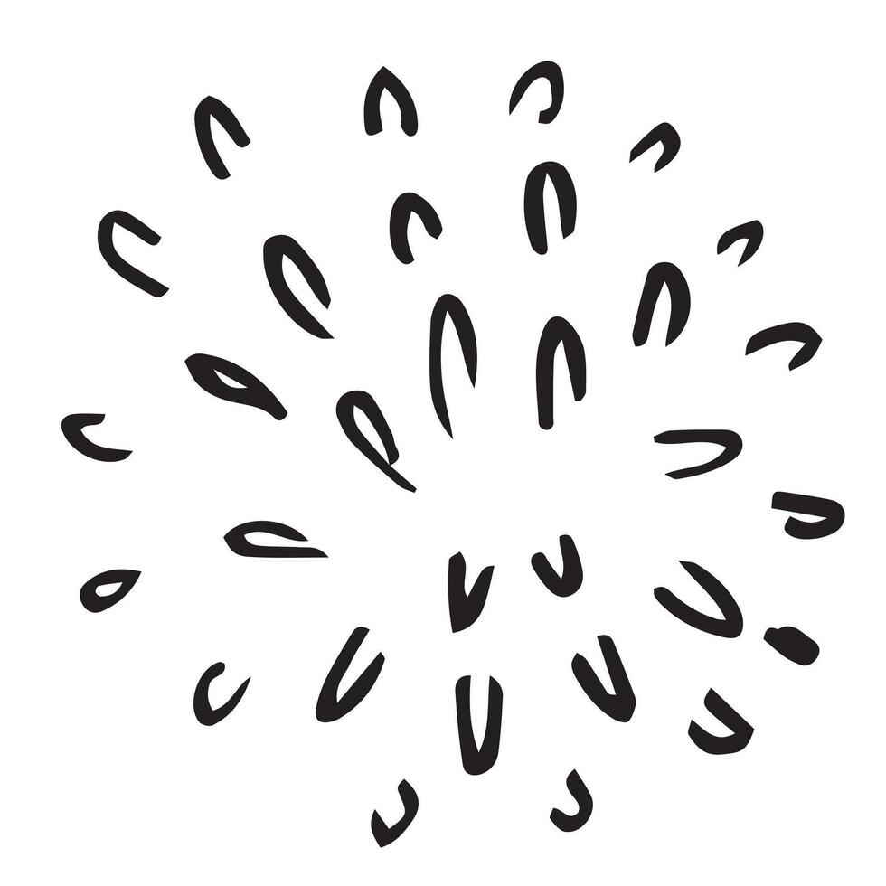 Doodle burst splash in vintage style on white background vector