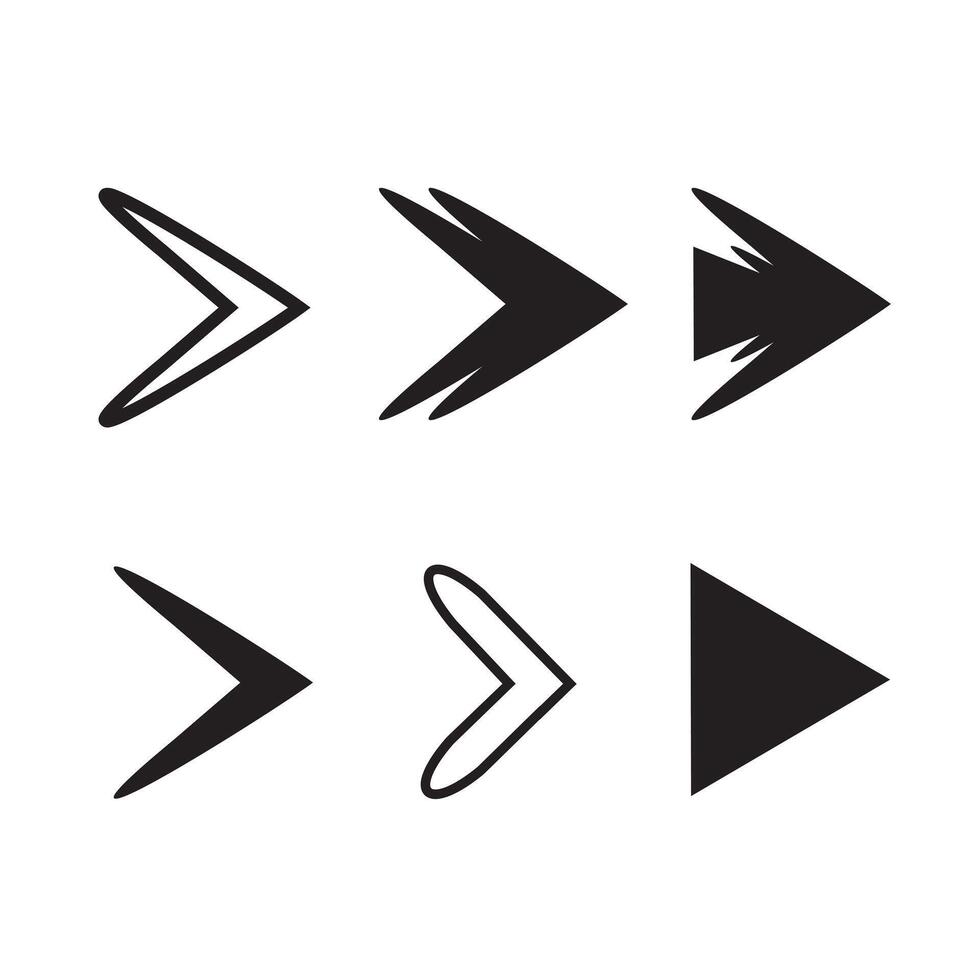 Different cursor arrow direction symbols in flat style. vector