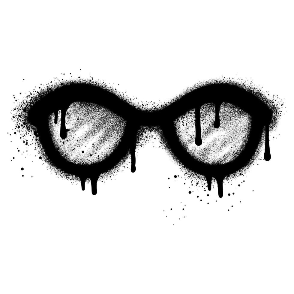 Spray Painted Graffiti glasses isolated with a white background. design street art.EPS 10. vector